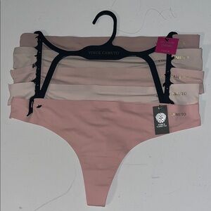 Vince Camuto Thongs Womens M  Panties nude tan beige pink  No Show NWT $60